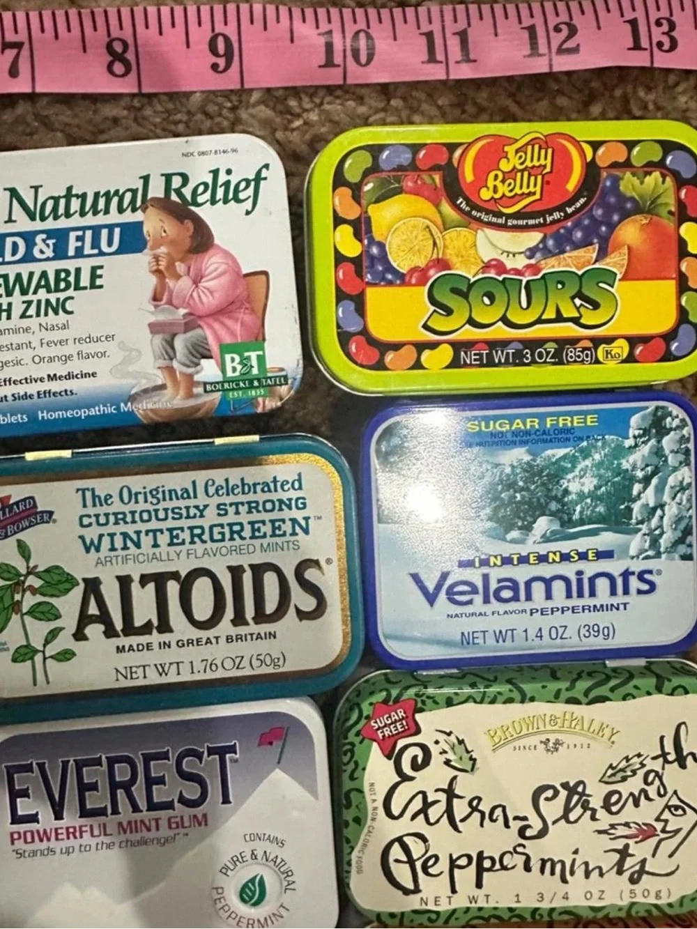 Assorted Mint & Candy Tin Collection - Colorful Retro Mix